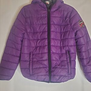 Bear Paw Girls/women's Size S Purple zip front hooded med weight jacket